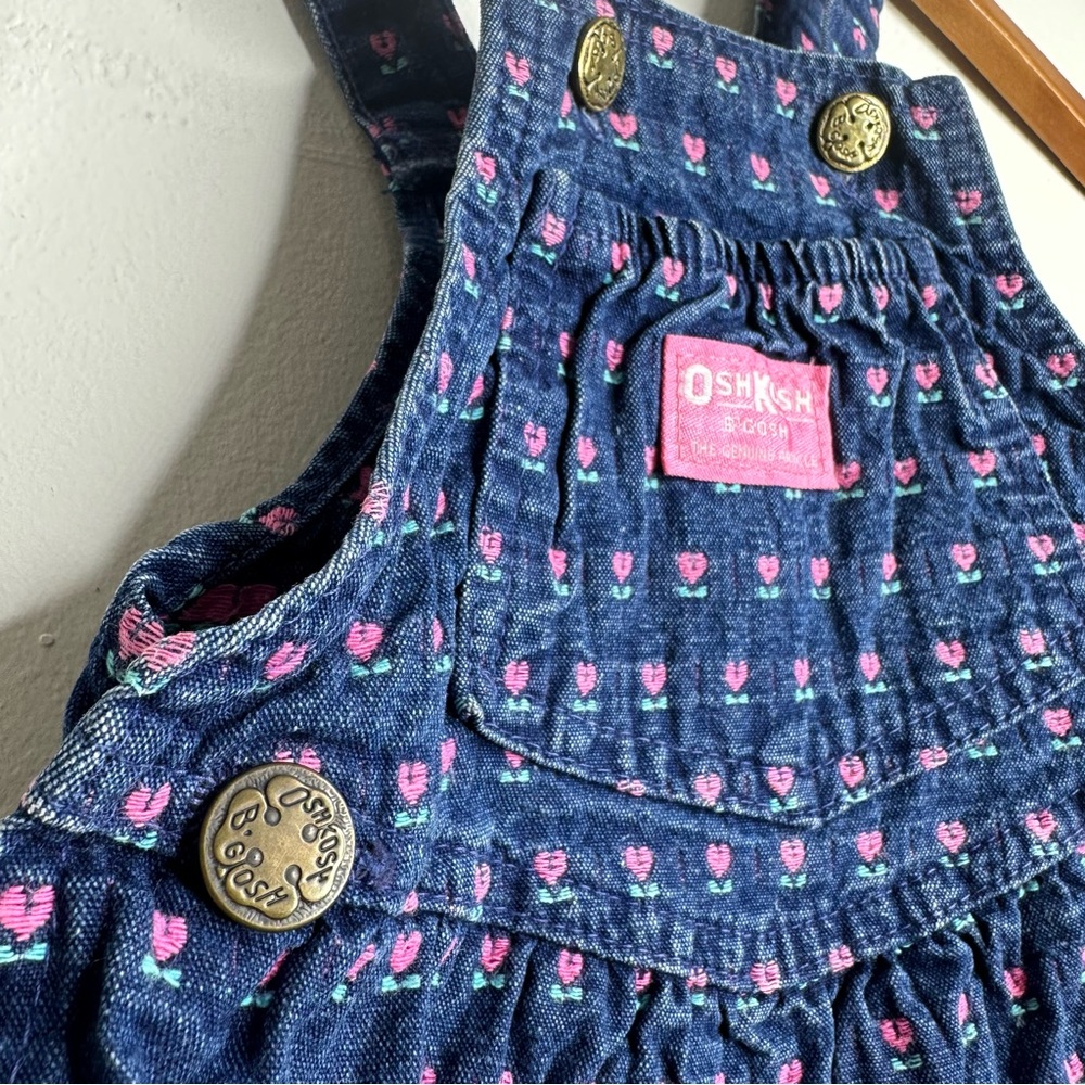 Vintage OshKosh B'Gosh Girl Overall Jumper Dress Size 2T - Picture 4 of 9